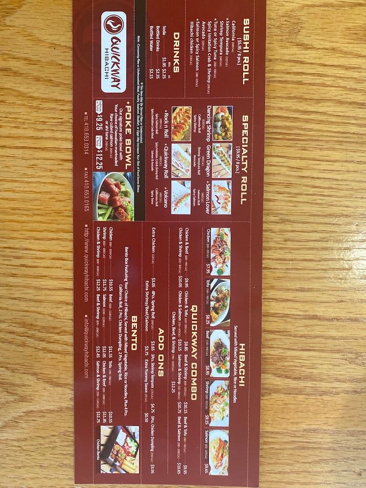 Quickway Hibachi Menu image 1
