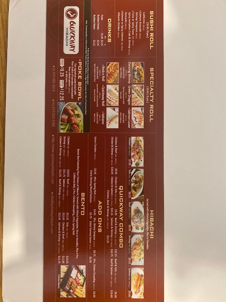 Quickway Hibachi Menu image 2